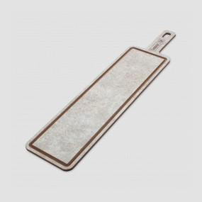 Доска композитная с желобом для сервировки и подачи, 49х12см, шунгит белый, серия ProFashion, ComposeEat, Россия, Сервировочные доски COMPOSE EAT