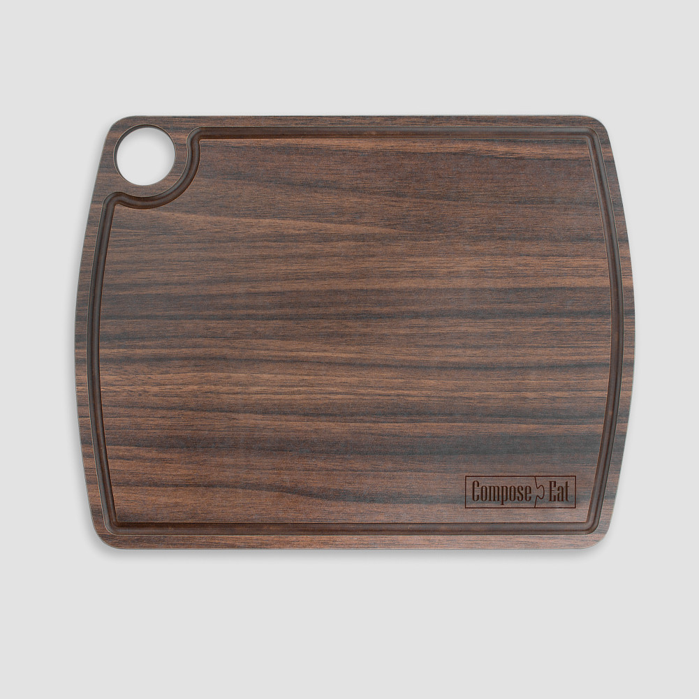 Доска разделочная композитная c желобом, 29х22см, орех, серия Fashion, ComposeEat, Россия