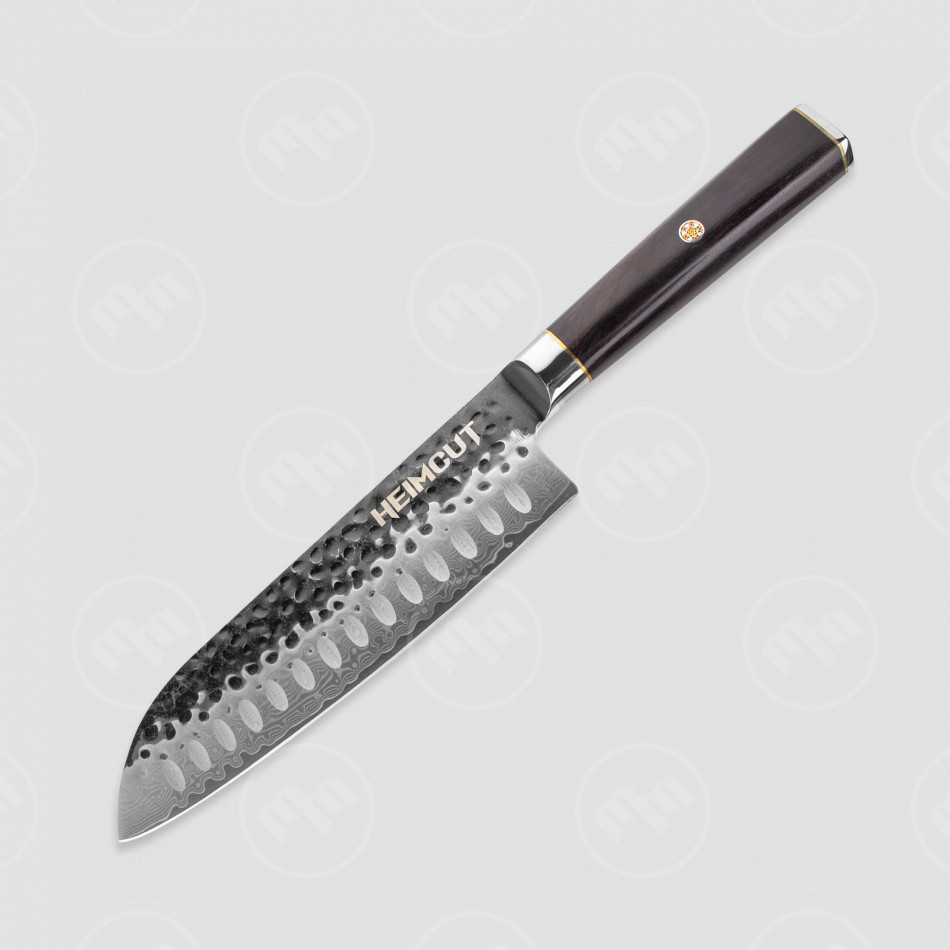 Нож кухонный Santoku, 18 см, Black Damascus, HEIMCUT, Россия