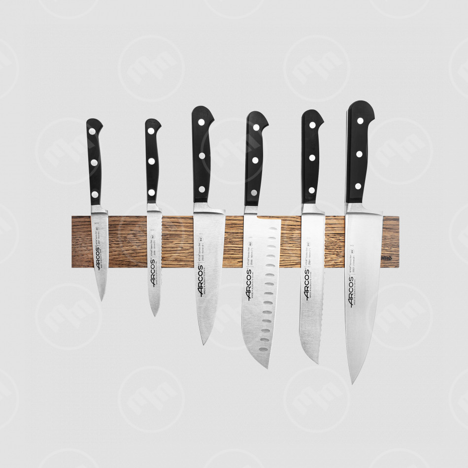 Набор из 6-ти кухонных ножей на магнитном держателе из дуба, серия Clasica, ARCOS, Испания