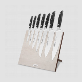 Набор кухонных ножей, 7 штук, на магнитной композитной подставке ComposeEat (светлое дерево), серия Manhattan, ARCOS, Испания, Наборы кухонных ножей Arcos