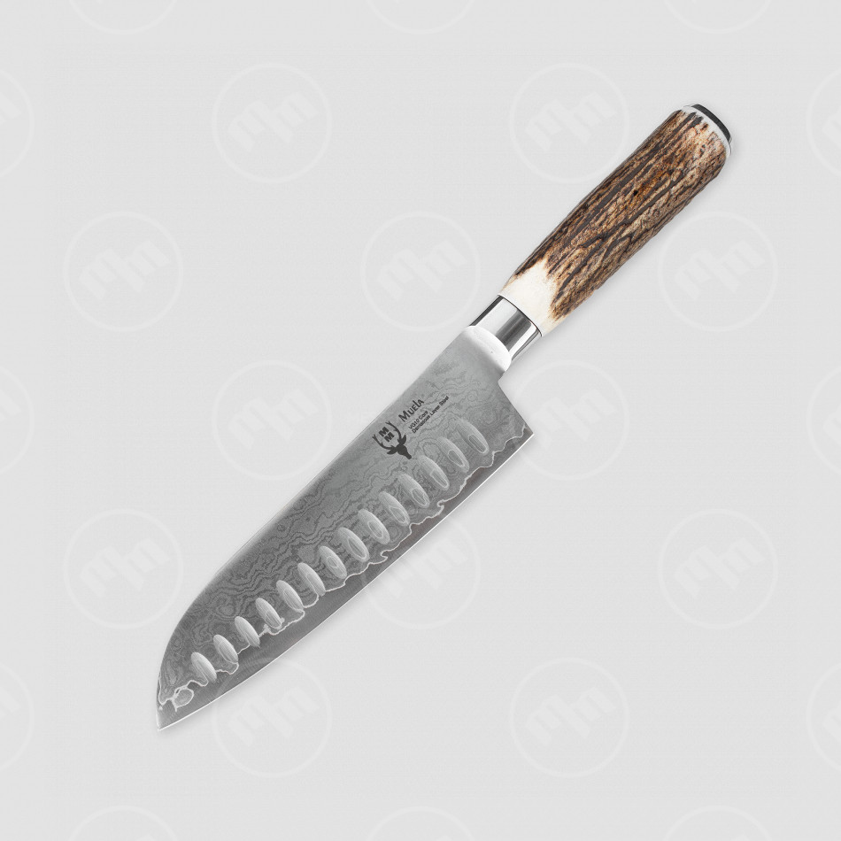 Нож кухонный сантоку 18 см, дамасская сталь, MUELA, Испания