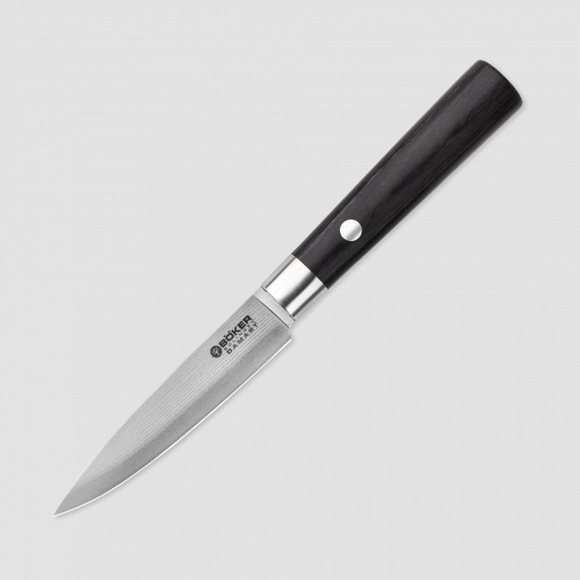 Нож для чистки и нарезки овощей и фруктов, 9,5 см, серия Damast Black, BOKER, Германия
