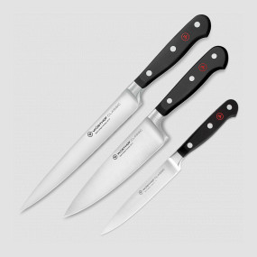 Набор из 3-х кухонных ножей поварская тройка, серия Classic, WUESTHOF, Золинген, Германия, Подарочный набор кухонных ножей