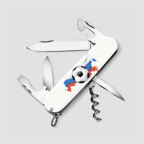 Нож швейцарский многофункциональный складной Spartan Российский футбол, 12 функций, 7 см, VICTORINOX, Швейцария, Швейцарский нож