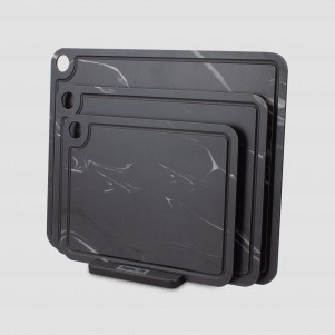 Набор из 3-х разделочных досок на подставке, графитовый дым, в подарочной упаковке, композитный материал, серия Elegance, ComposeEat, Россия, Наборы разделочных досок COMPOSE EAT