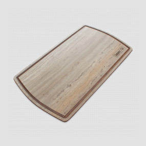 Доска композитная с желобом для сервировки, 37х21см, травертин капучино, серия Fashion, ComposeEat, Россия, Столовые приборы и сервировка