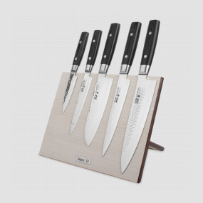 Набор кухонных ножей, 5 штук, на магнитной подставке ComposeEat (белая), серия Zen, YAXELL, Япония, YAXELL (Япония)
