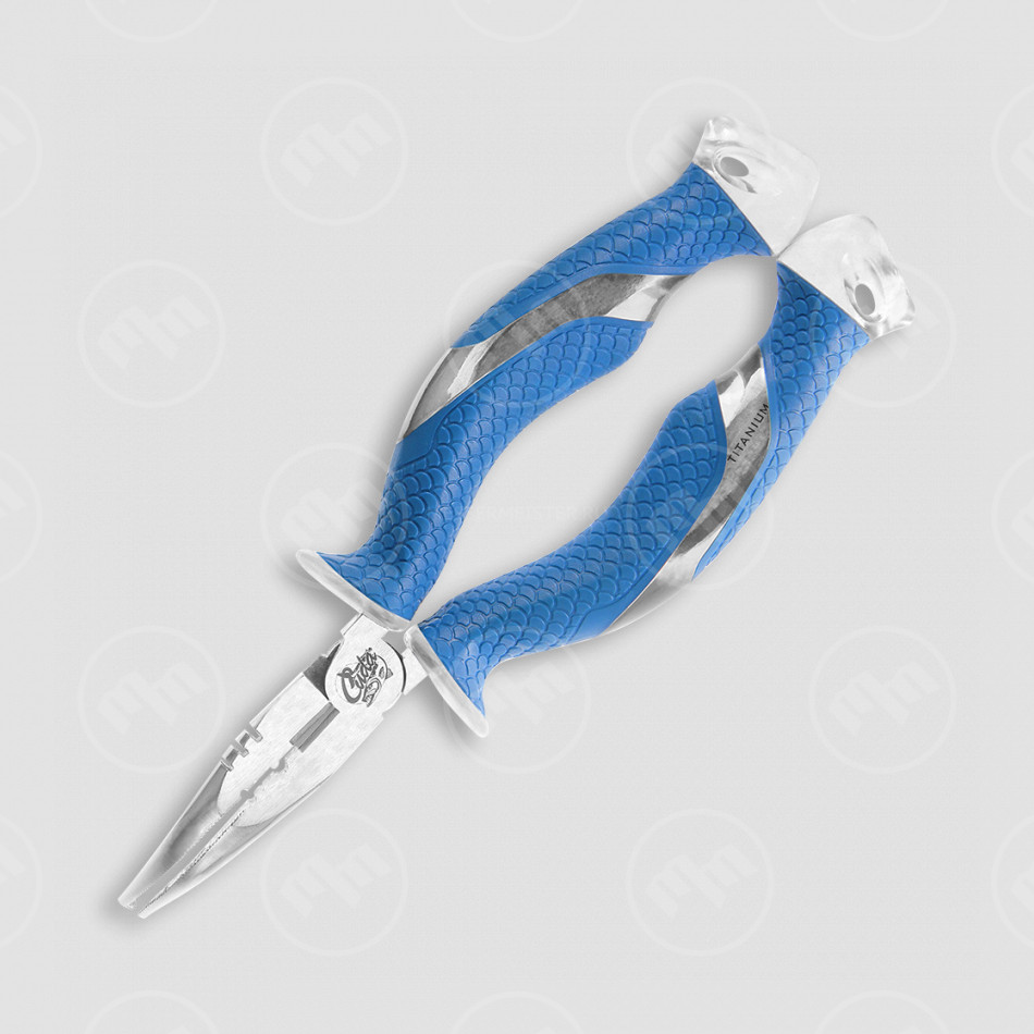 Плоскогубцы игольчатые загнутые Cuda 7 Titanium Bonded Ring Splitter, длина: 18,0 см, CUDA, США