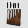 Набор из 5-ти кухонных ножей на подставке из дуба, серия RAN, YAXELL, Япония