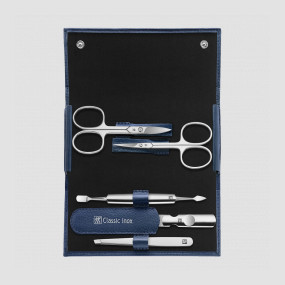 Набор маникюрный в кожаном футляре, цвет синий, 5 предметов, Inox, ZWILLING J.A. HENCKELS, Германия, 