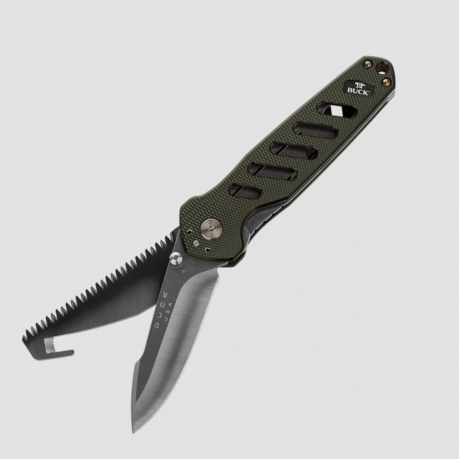 Нож складной многофункциональный Alpha Crosslock Folding Green, BUCK, США
