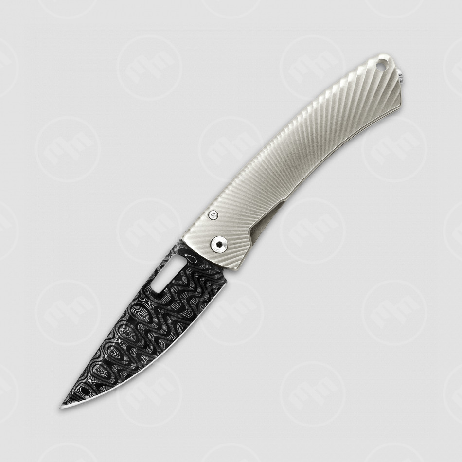 Нож складной TS1 Damascus Fate Grey matte handle, LionSteel, Италия