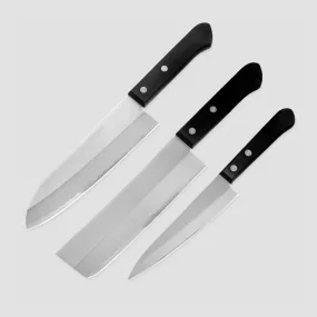 Набор из 3-х кухонных ножей TJ-GIFTSET-B, серия FujiCut, FUJI CUTLERY, Япония, Наборы ножей "Поварская тройка" 