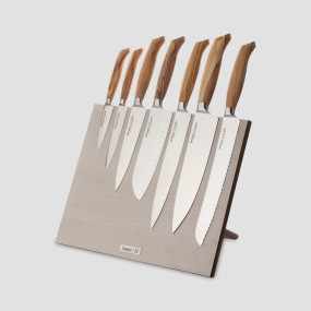 Набор кухонных ножей, 7 штук, на магнитной подставке ComposeEat, серия Ergo Line Olive, BERGER CUTLERY, Германия, Ergo Olive BERGER CUTLERY