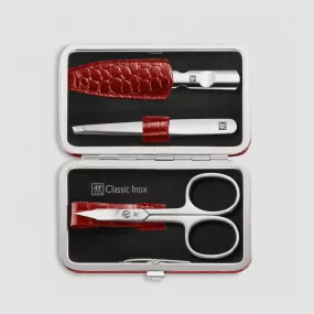 Набор маникюрный в кожаном футляре, цвет красный, 3 предмета, Classic Inox, ZWILLING J.A. HENCKELS, Германия, Лучшие маникюрные наборы