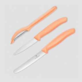 Набор из овощечистки и 2-х кухонных ножей Swiss Classic Trend Colors, VICTORINOX, Швейцария, Наборы ножей "Поварская тройка" 
