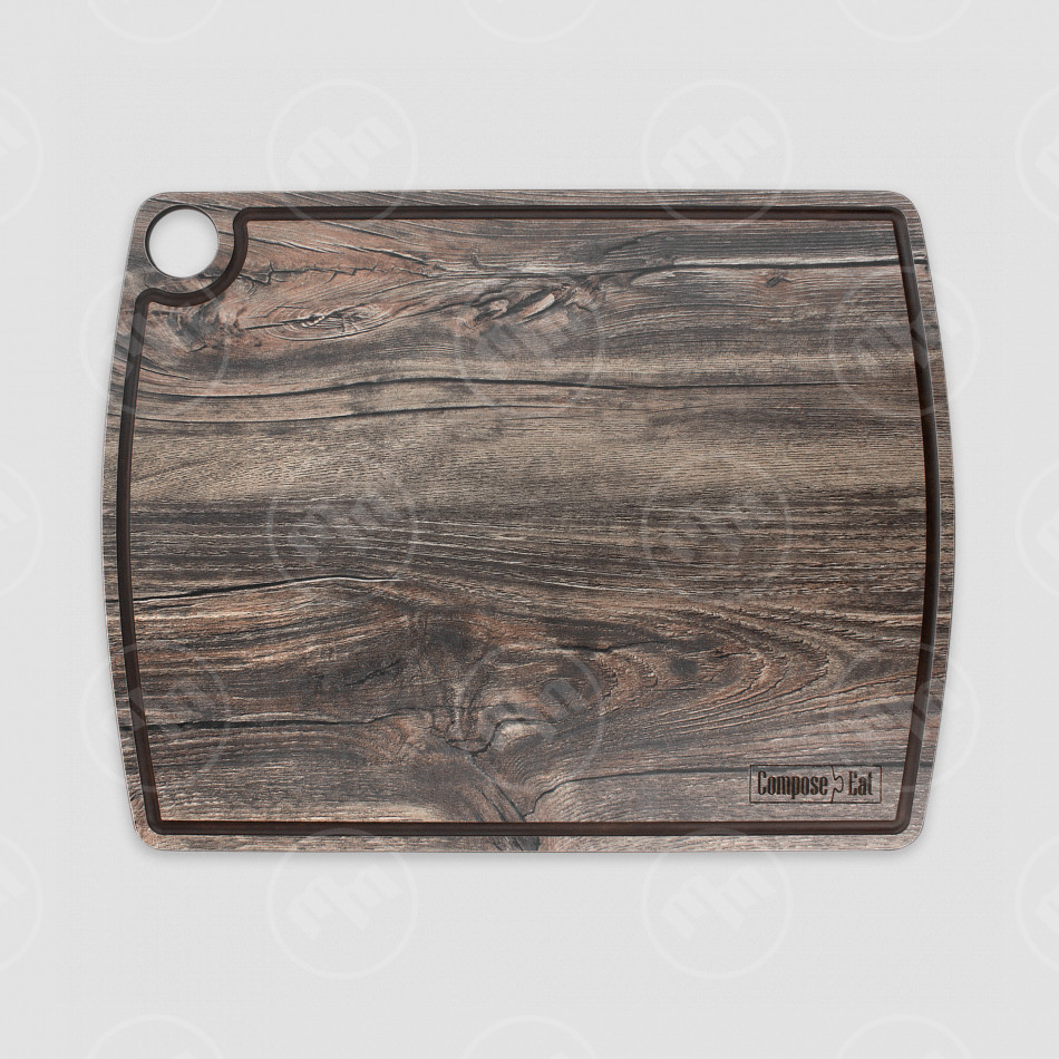 Доска разделочная композитная c желобом, 36х28см, дуб мореный, серия Fashion, ComposeEat, Россия