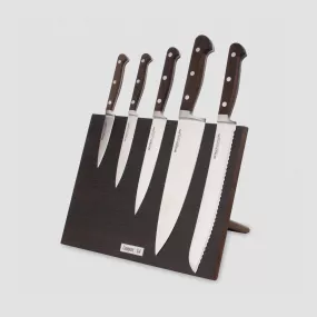 Набор кухонных ножей, 5 штук, на магнитной подставке ComposeEat, серия Classic Smoked Oak, BERGER CUTLERY, Германия, Classic Smoked oak BERGER CUTLERY
