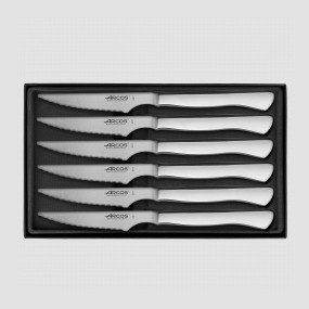 Набор столовых ножей для стейка 6 шт, рукоять нержавеющая сталь, серия Steak Knives, ARCOS, Испания, Столовые приборы и сервировка