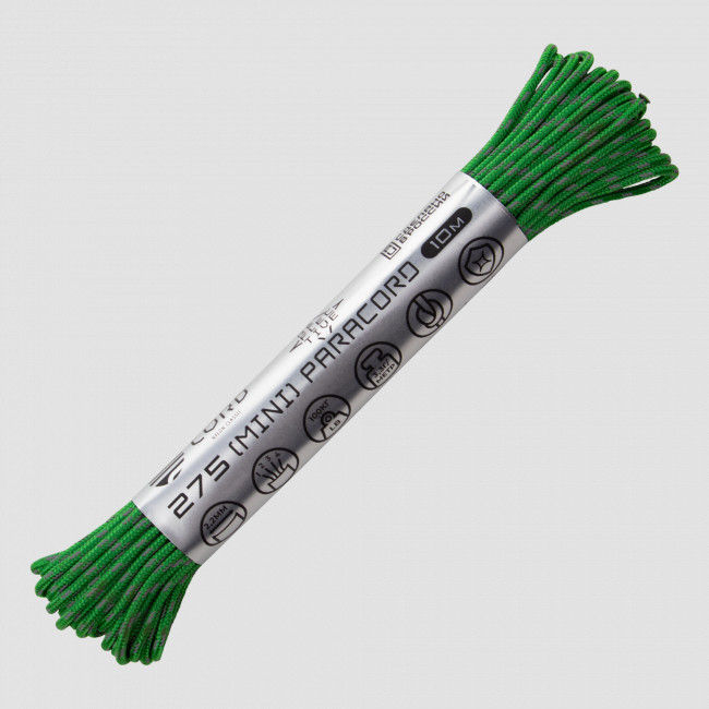 Паракорд 275 световозвращающий ultragreen, 10 м, серия Cord 275, CORD, Россия