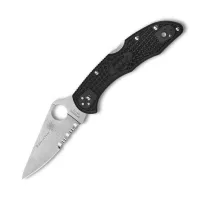 Нож складной Delica 4 Lightweight Thin Blue Line, 7,4 см, SPYDERCO, США видео продукта