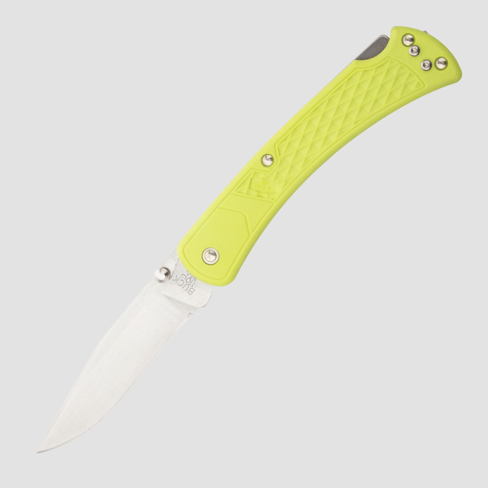 Нож складной 110 Folding Hunter Slim Selec Green, 9,5 см, материал клинка: сталь 420HC, материал рукояти: термопластик GRN, BUCK, США