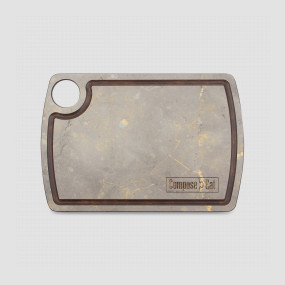 Доска разделочная композитная c желобом, 22х15см, мрамор итальянский серый, серия Fashion, ComposeEat, Россия, Разделочные доски COMPOSE EAT