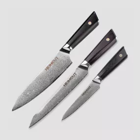 Набор кухонных ножей поварская тройка, серия Triangle Damascus, HEIMCUT, Россия, Наборы ножей "Поварская тройка" 