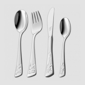 Набор из 4-х детских столовых приборов Медвежонок Тедди, 21,5 х 15 х 2,5 см, нержавеющая сталь, ZWILLING J.A. HENCKELS, Германия, Столовые приборы ZWILLING