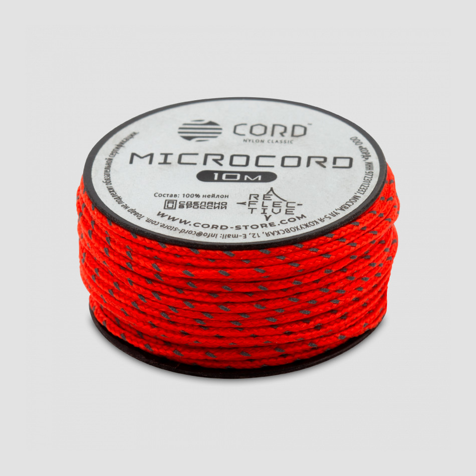 Микрокорд светоотражающий neon orange, 10м, серия Cord Micro, CORD, Россия