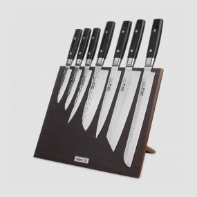 Набор кухонных ножей, 7 штук, на магнитной подставке ComposeEat (венге), серия Zen, YAXELL, Япония, YAXELL (Япония)