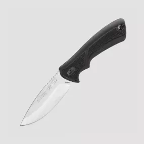 Нож с фиксированным клинком BuckLite MAX Small, Stonewashed 420HC Steel, Black Dynaflex Rubber Handle, BUCK, США, BuckLite MAX