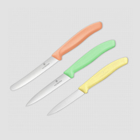 Набор из 3-х кухонных ножей Swiss Classic Trend Colors, VICTORINOX, Швейцария, Наборы ножей "Поварская тройка" 