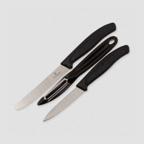 Набор из 3 кухонных ножей для овощей и фруктов Swiss Classic, VICTORINOX, Швейцария, Наборы ножей "Поварская тройка" 