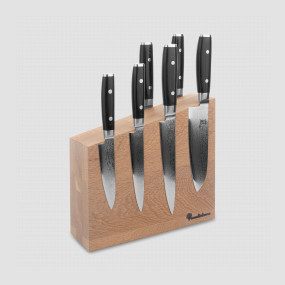 Набор из 6-ти кухонных ножей на подставке из дуба, серия RAN, YAXELL, Япония, Наборы ножей 6 предметов