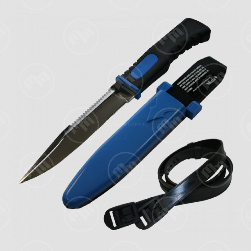 Нож ныряльщика с фиксированной рукоятью, синий, MUELA, Испания