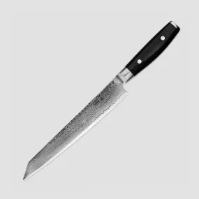 Нож кухонный для тонкой нарезки 23 см, Sujihiki, дамасская сталь, серия Ran, YAXELL, Япония, Ножи филейные