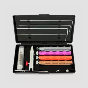 Набор точильного приспособления Deluxe Diamond, с 4 алмазными камнями, Diamond Deluxe System, Extra Coarse/Coarse /Medium/ Fine Grift, LANSKY, США, Точильные наборы LANSKY