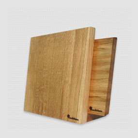 Подставка магнитная для 5-и ножей KS002LSONKIT + разделочная доска, 26 х 25 х 12,5 см, дерево дуб, WOODINHOME, Россия, Подставки для ножей