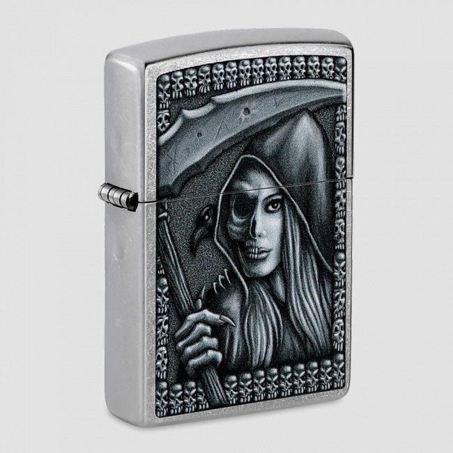 Зажигалка бензиновая Grim Beauty Street Chrome, ZIPPO, США