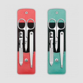 Набор маникюрный в кожаном футляре, цвет мятный/розовый, 3 предмета, Inox, ZWILLING J.A. HENCKELS, Германия, Маникюрные наборы ZWILLING