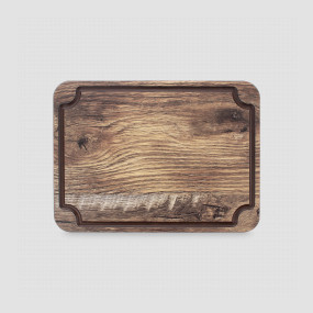 Доска для сервировки и нарезки с желобом, 24 x 18 см, дуб мореный, композитный материал, серия Surface, ComposeEat, Россия, Столовые приборы и сервировка