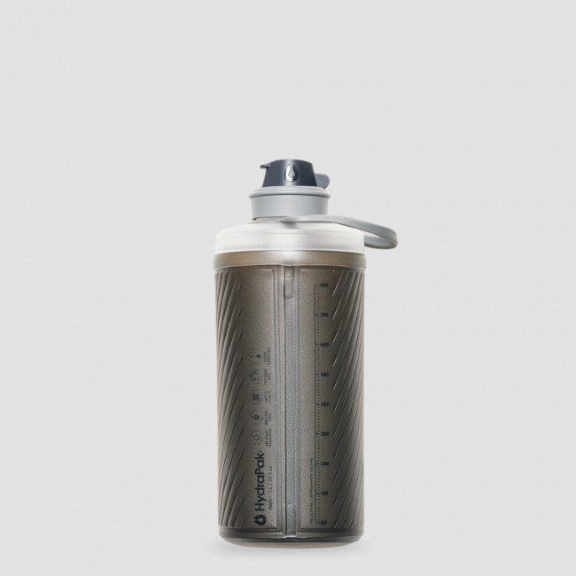 Бутылка для воды мягкая Flux, 1 л, серая, HydraPak, США