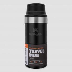 Термокружка Classic One hand 2.0, объем: 350 мл, цвет черный, STANLEY, США, Classic