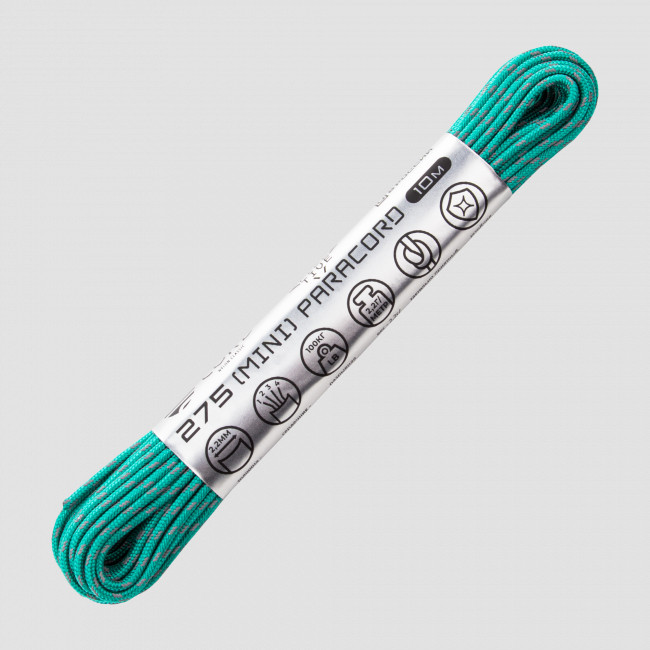 Паракорд 275 световозвращающий emerald green, 10 м, серия Cord 275, CORD, Россия