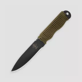 Нож с фиксированным клинком Ranger Shiv Black Cord Wrap, 11.5 см, ONTARIO, США, Фиксированные ножи ONTARIO