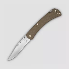 Нож складной 110 Folding Hunter Slim Pro Green, 9,5 см, материал клинка: сталь порошковая Crucible CPM S30V, материал рукояти: микарта, BUCK, США, 
