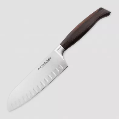 Нож Сантоку, 16 см, серия Ergo Line Smoked Oak, BERGER CUTLERY, Германия, 