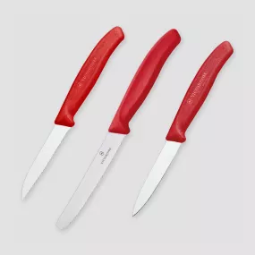Набор из 3 кухонных ножей для овощей Swiss Classic, VICTORINOX, Швейцария, Наборы ножей "Поварская тройка" 